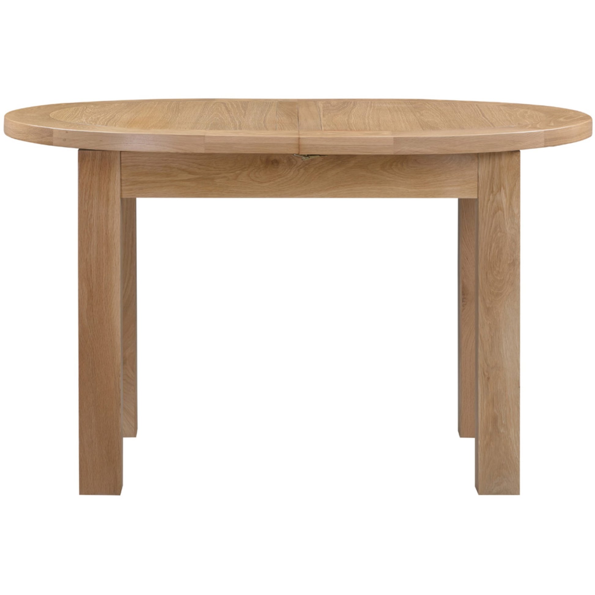 Braemar 4 Seater D-End Extending Dining Table Oak closed side view