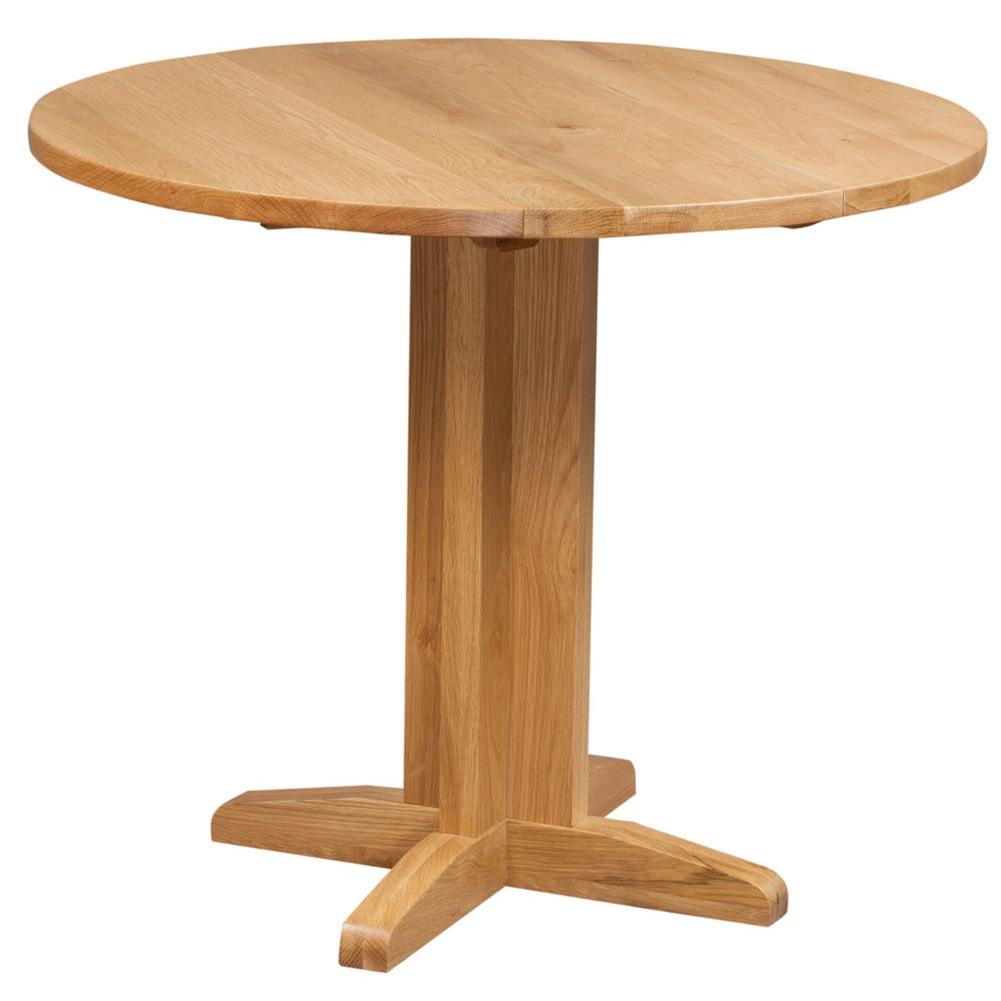 Braemar 4 Seater Round Drop Leaf Dining Table Oak up