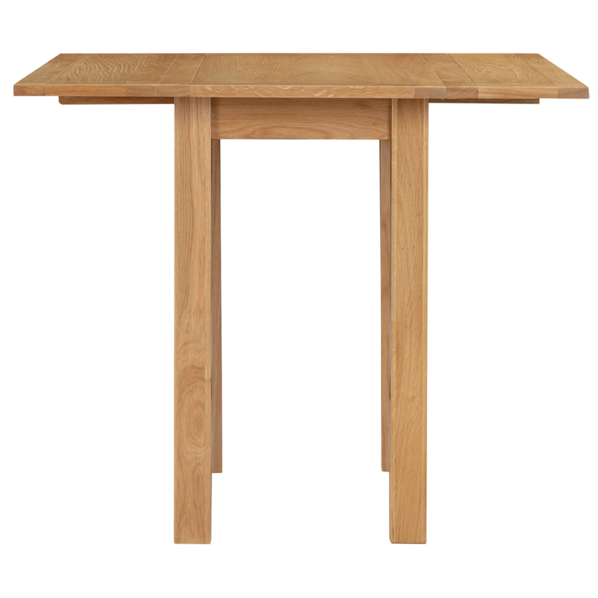 Braemar 4 Seater Square Drop Leaf Dining Table Oak up side view