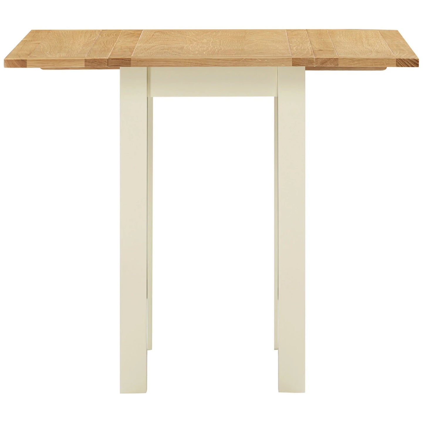 Braemar Painted 4 Seater Square Drop Leaf Dining Table Oak up side view