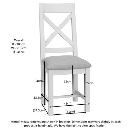 Braemar Painted Cross Back Dining Chair dimensions