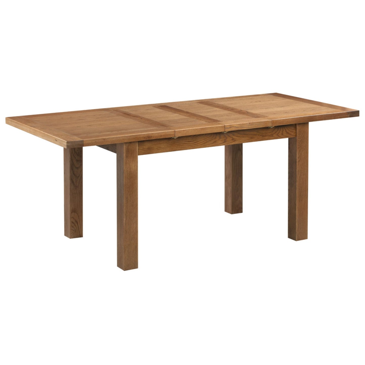 Braemar Rustic 4-6 Seater Medium Extending Dining Table Oak extended