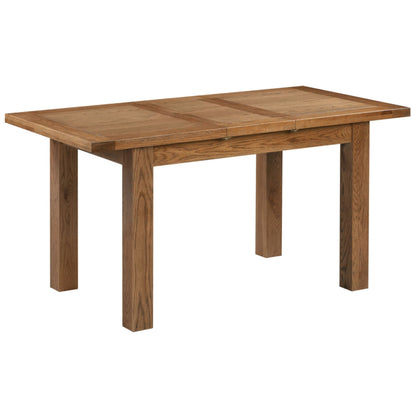 Braemar Rustic 4 Seater Small Extending Dining Table Oak extended