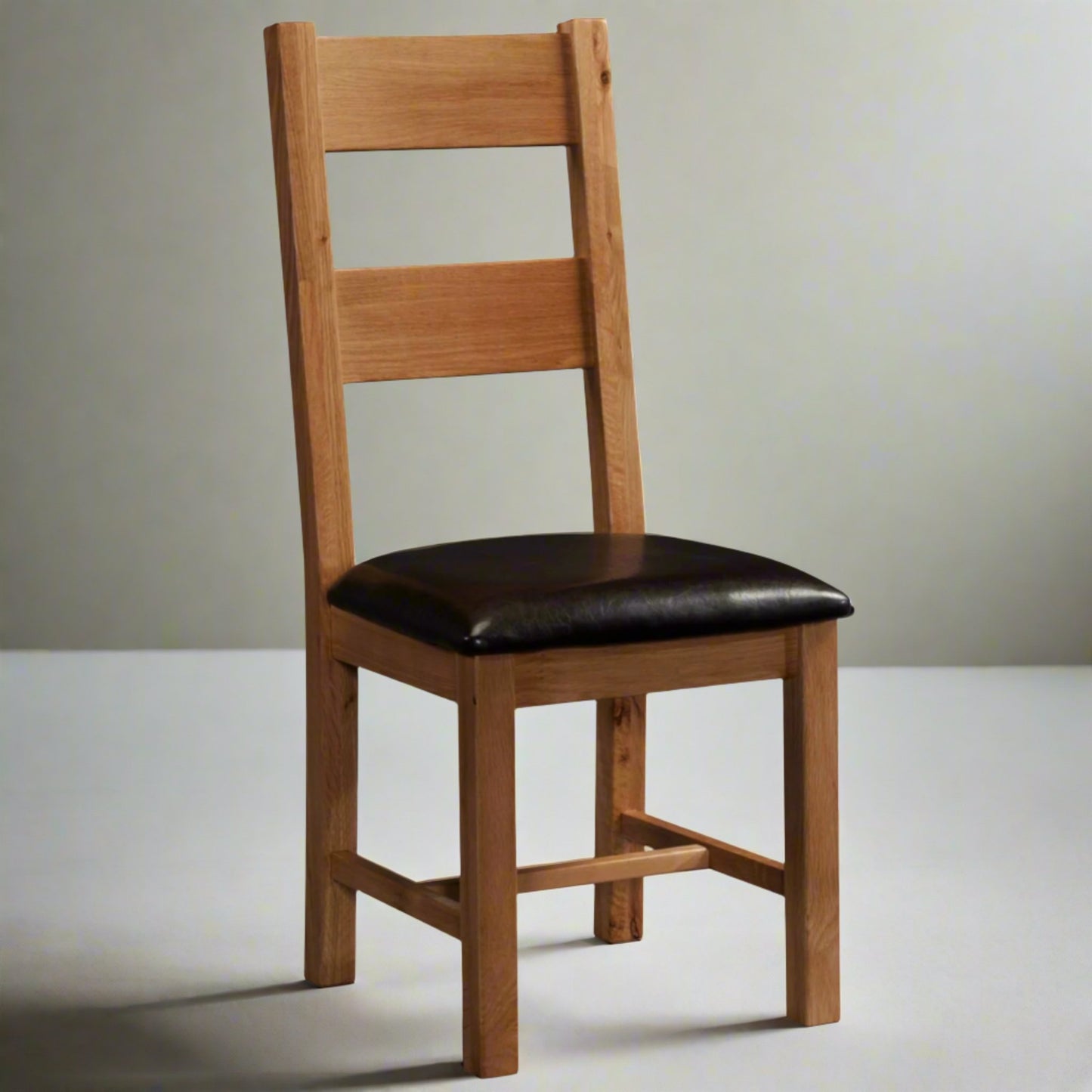 Braemar Rustic Ladder Back Dining Chair Ash in studio