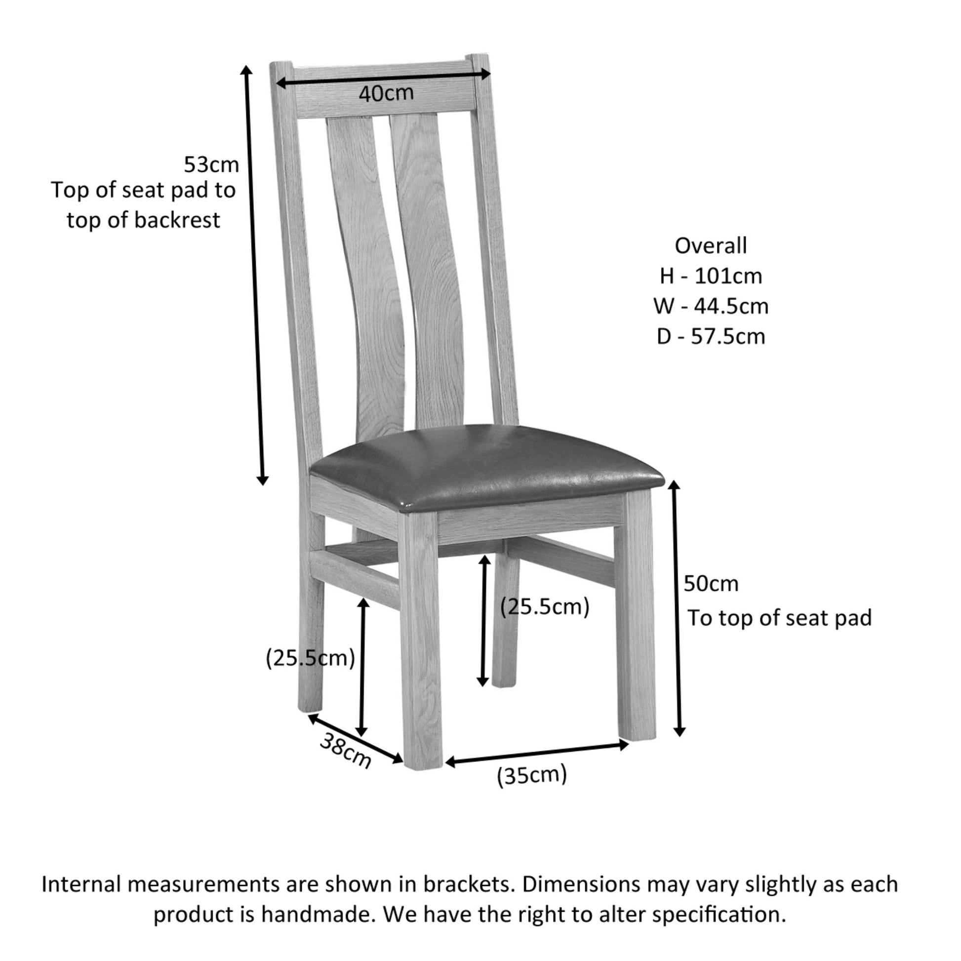 Braemar River Dining Chair Ash dimensions