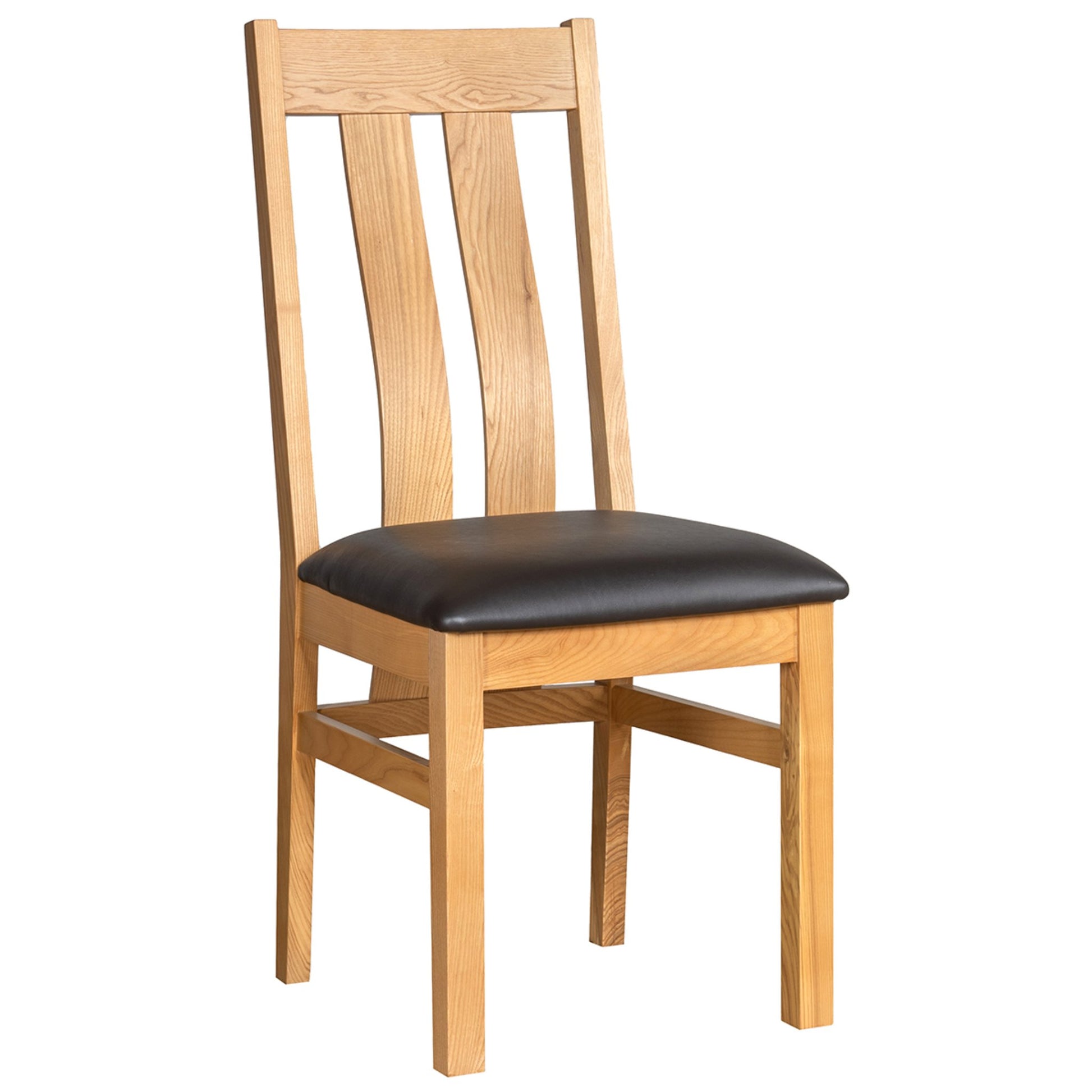 Braemar River Dining Chair Ash Brown PU Leather