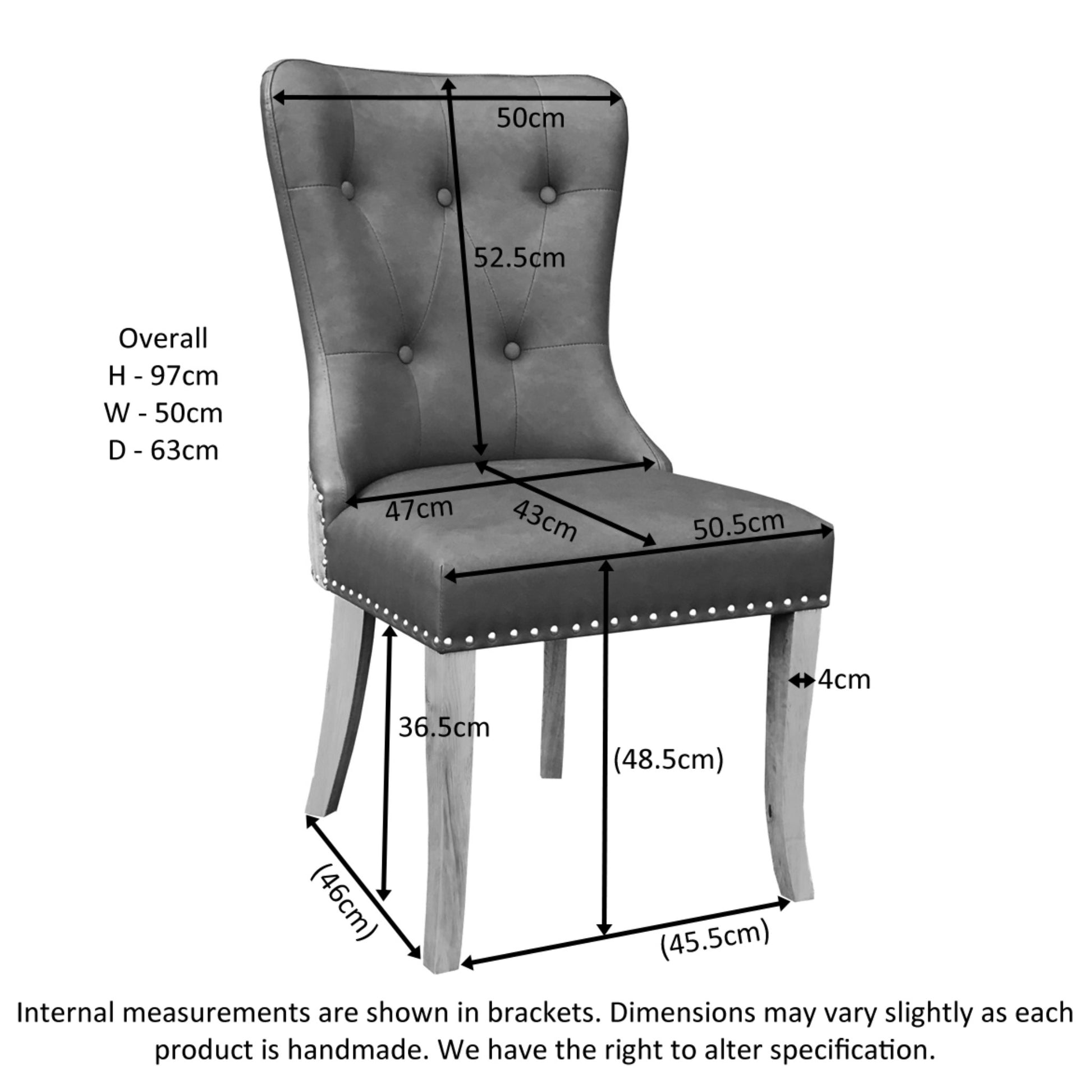 Crathie Dining Chair Oak dimensions