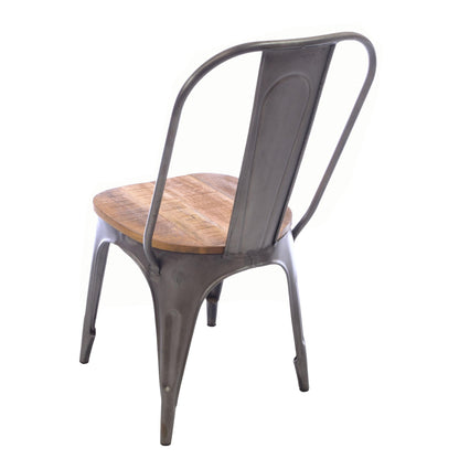 Forge Dining Chair Mango Wood Steel early industrial look back