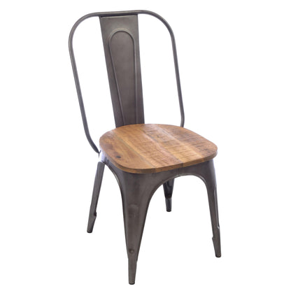 Forge Dining Chair Mango Wood Steel early industrial look