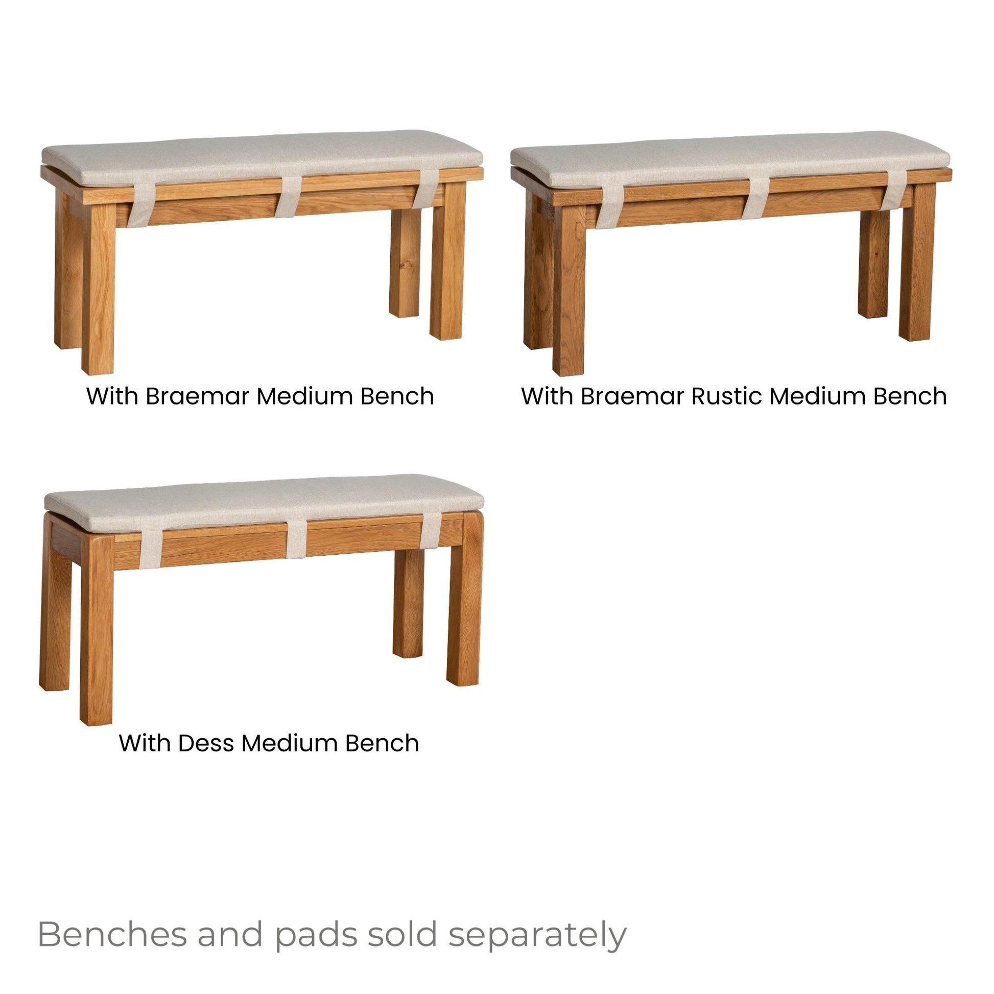 Inver 104cm Medium Bench Pad Beige with medium benches