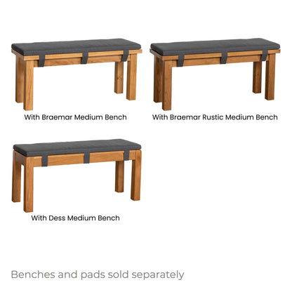 Inver 104cm Medium Bench Pad Dark Grey with medium benches