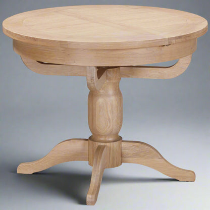 Killington 4 Seater Round Extending Dining Table Oak closed