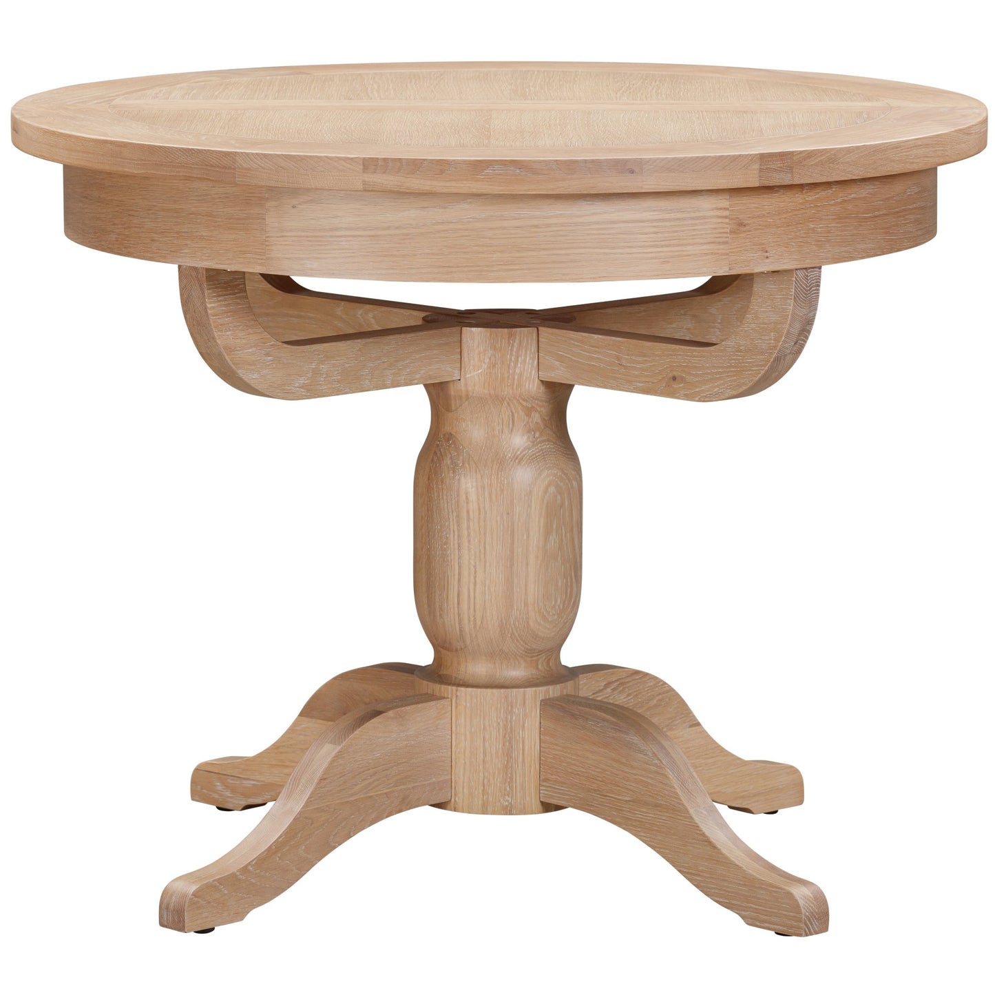 Killington 4 Seater Round Extending Dining Table Oak closed end view