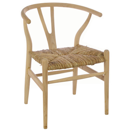 Malmo Wishbone Dining Chair With Rush Seat Sungkai Wood Scandinavian style