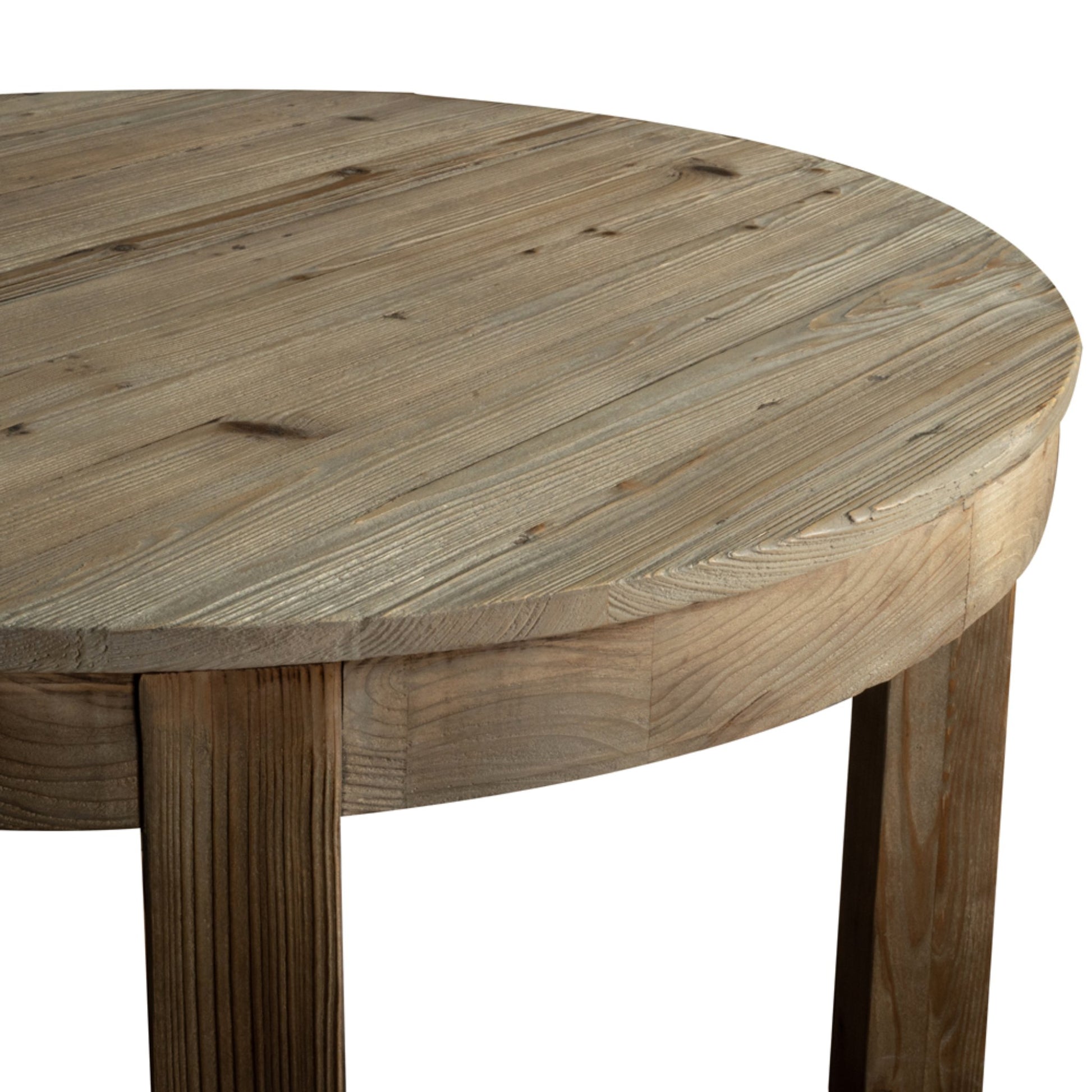 Parkmore 4-6 Seater Round Extending Dining Table Reclaimed Pine closed top