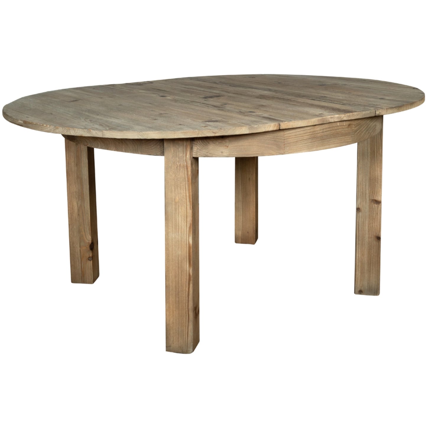 Parkmore 4-6 Seater Round Extending Dining Table Reclaimed Pine extended