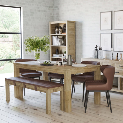 Parkmore 6 Seater Dining Table Reclaimed Pine with Parkmore 146cm Large Dining Bench Reclaimed Pine and Parkmore Dining Chair