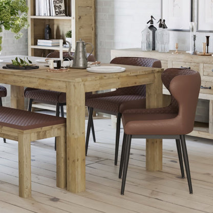 Parkmore Dining Chair Dark Brown PU Leather in dining space