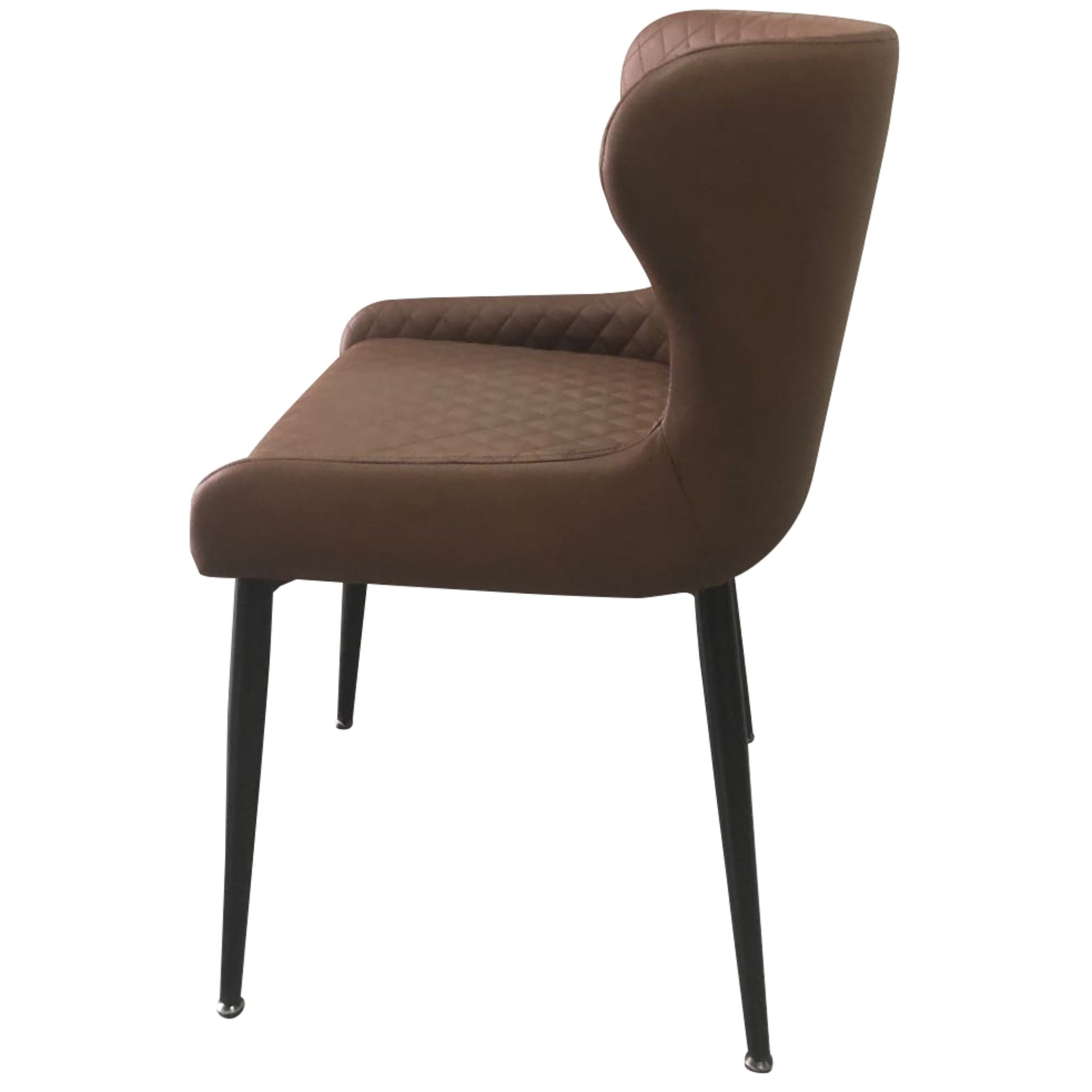 Parkmore Dining Chair Dark Brown PU Leather side