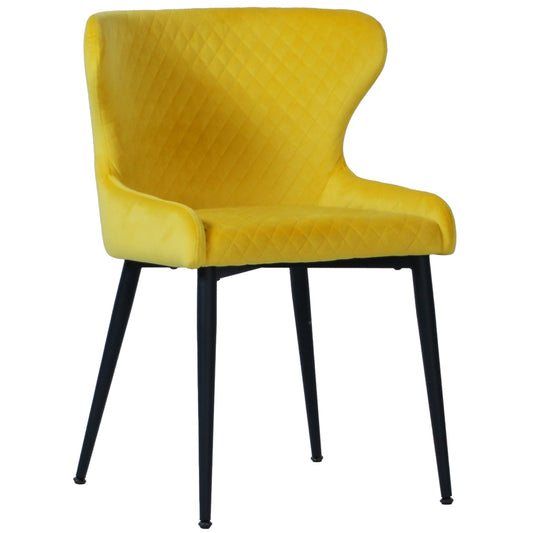 Parkmore Dining Chair Yellow Velvet