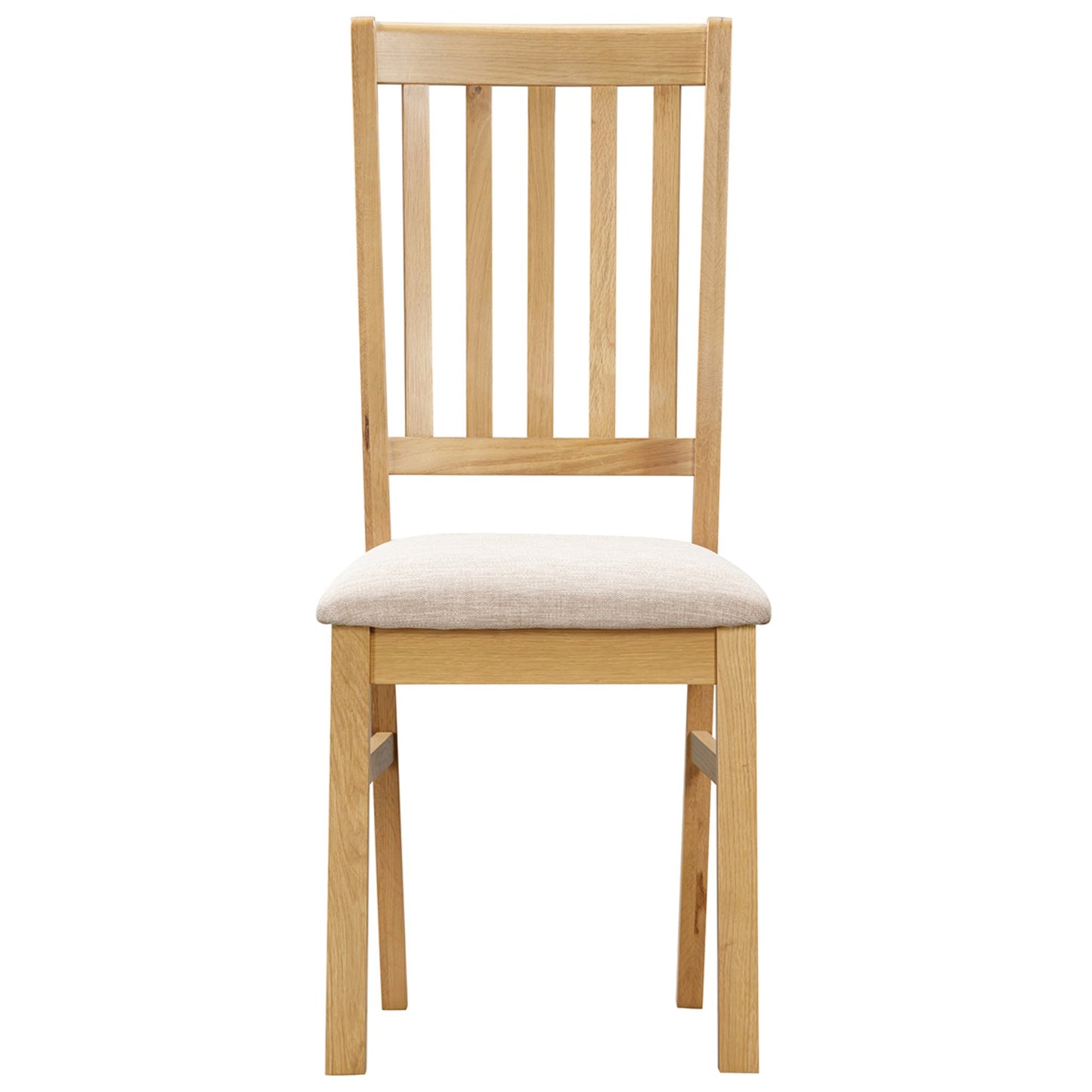 Stowe Dining Chair Oak Beige Fabric front