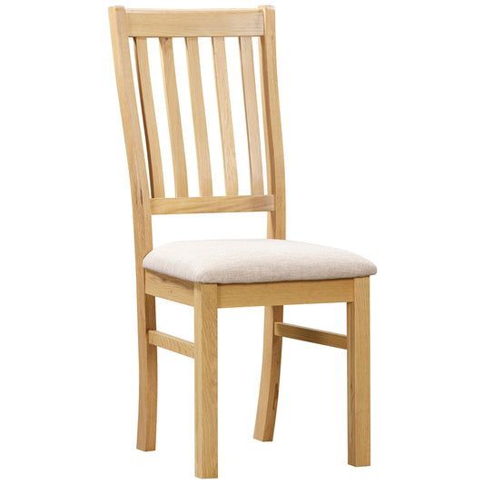 Stowe Dining Chair Oak Beige Fabric